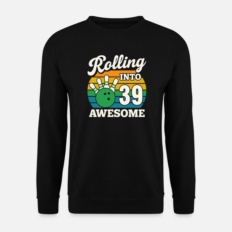 Bowling 39th Birthday Celebration Graphic - Unisex Sweatshirt - black