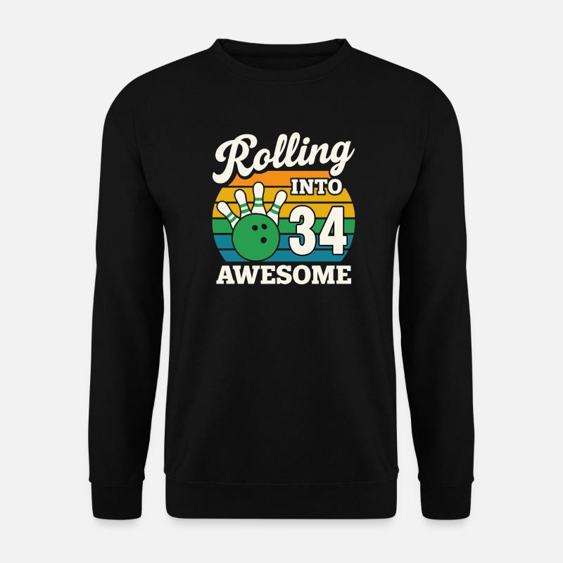 Bowling 34e anniversaire célébration graphique - Sweat-shirt Unisexe - noir