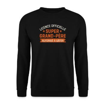 Offiziell lizenziertes Super-Opa-einzigartiges Geschenk - Unisex Pullover - Schwarz - Vorne - Alina (178cm) & Michal (187cm)