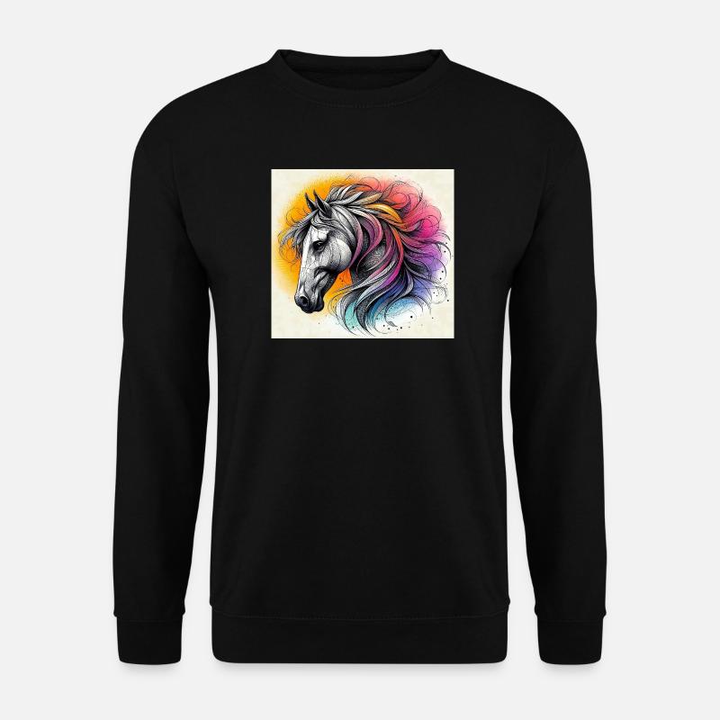 Pferd - Unisex Pullover - Schwarz