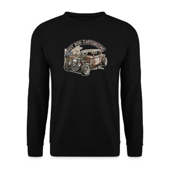Rustic Hot Rod Customization Design - Unisex Sweatshirt - black - Front - Alina (178cm) & Michal (187cm)