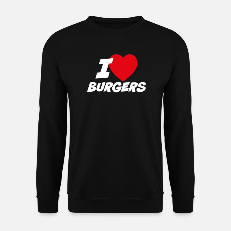 Ich liebe Burger - Unisex Pullover - Schwarz