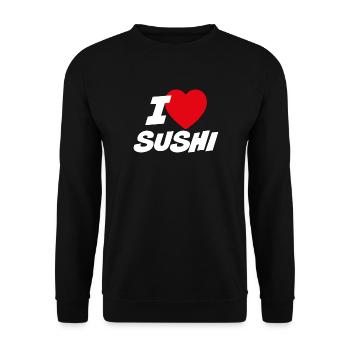 Ich liebe Sushi - Unisex Pullover - Schwarz - Vorne - Alina (178cm) & Michal (187cm)