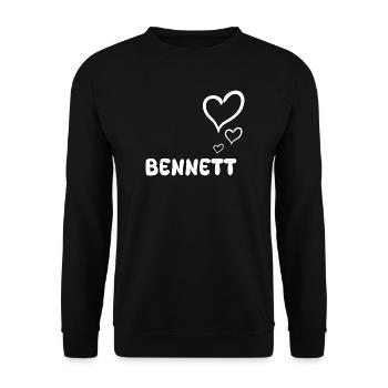 First name Bennett - Unisex Sweatshirt - black - Front - Alina (178cm) & Michal (187cm)