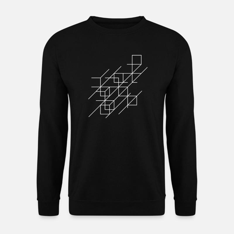 Geometric Optical Illusion Print - Unisex Sweatshirt - black
