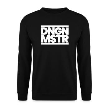 DNGN MSTR – RPG Game Master Minimal Design White - Unisex Pullover - Schwarz - Vorne - Alina (178cm) & Michal (187cm)