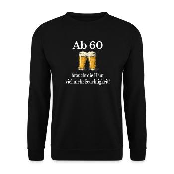 More moisture from 60 – Beer Humor - Unisex Sweatshirt - black - Front - Alina (178cm) & Michal (187cm)