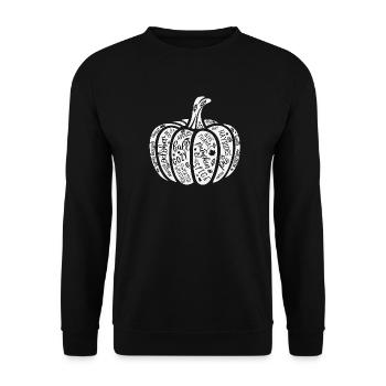 Citrouille Automne Citation Motif - Sweat-shirt Unisexe - noir - Devant - Alina (178cm) & Michal (187cm)