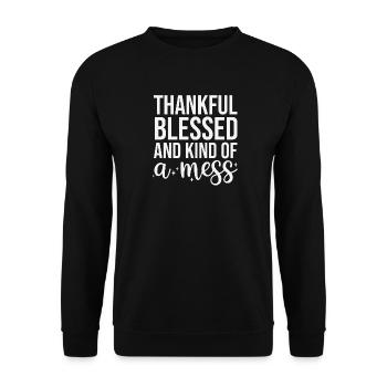 Gratitude and the Creation of Chaos - Unisex Sweatshirt - black - Front - Alina (178cm) & Michal (187cm)
