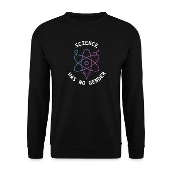 Wissenschaft hat kein Geschlecht - Unisex Pullover - Schwarz - Vorne - Alina (178cm) & Michal (187cm)