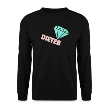 Funkelnder Diamant mit Dieter - Unisex Pullover - Schwarz - Vorne - Alina (178cm) & Michal (187cm)