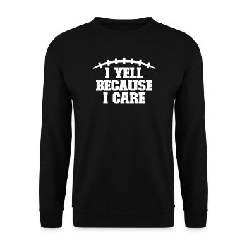Ich schreie, weil es mir wichtig ist, Fußball-Elte - Unisex Pullover - Schwarz - Vorne - Alina (178cm) & Michal (187cm)
