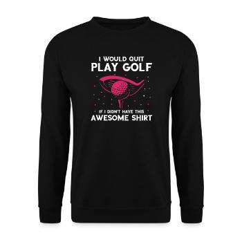 Tu regardes mon putt ? Drôle de conversation sur le golf - Sweat-shirt Unisexe - noir - Devant - Alina (178cm) & Michal (187cm)