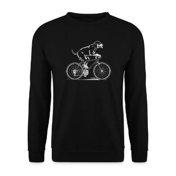 Rottweiler Dog Driving Bicycle - Unisex Pullover - Schwarz - Vorne - Alina (178cm) & Michal (187cm)