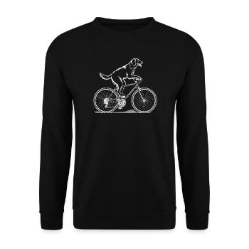 Golden Retriever Dog Driving Bicycle - Unisex Sweatshirt - black - Front - Alina (178cm) & Michal (187cm)