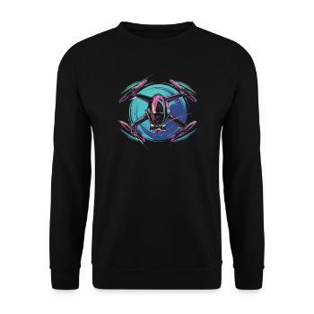 Drone dynamique - Sweat-shirt Unisexe - noir - Devant - Alina (178cm) & Michal (187cm)