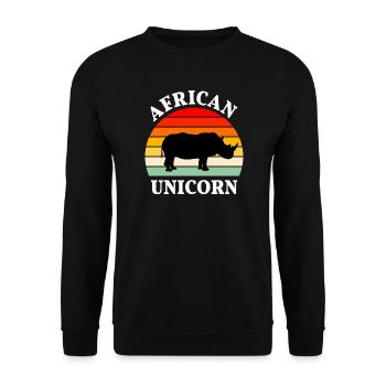 Rhinoceros, Africa, Pachyderm, African Unicorn - Unisex Sweatshirt - black - Front - Alina (178cm) & Michal (187cm)