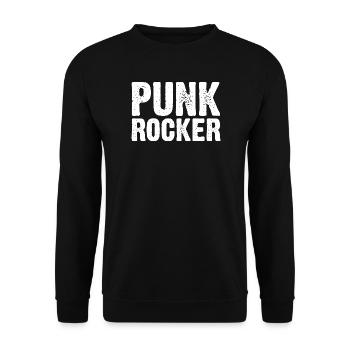 Mutiges Punkrock-Typografie-Design - Unisex Pullover - Schwarz - Vorne - Alina (178cm) & Michal (187cm)