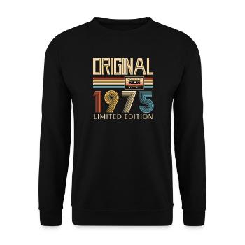 50. Geburtstag Original 1975 50 Jahre alt Geschenk - Unisex Pullover - Schwarz - Vorne - Alina (178cm) & Michal (187cm)