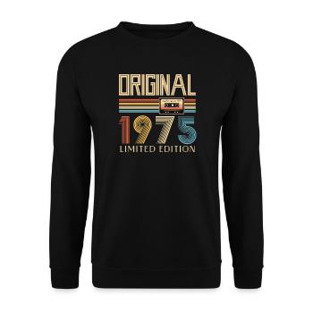 50th Birthday Original 1975 50 Years - Unisex Sweatshirt - black - Front - Alina (178cm) & Michal (187cm)