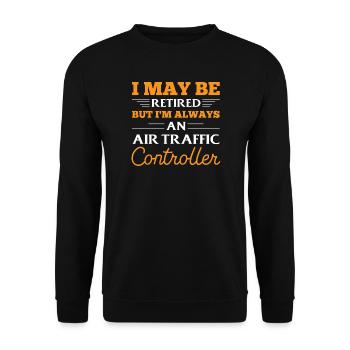 Funny aviation motif - Unisex Sweatshirt - black - Front - Alina (178cm) & Michal (187cm)