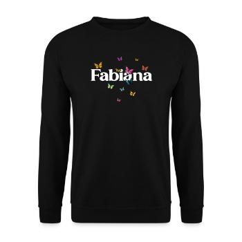 Beautiful girl's name with butterflies FABIANA - Unisex Sweatshirt - black - Front - Alina (178cm) & Michal (187cm)