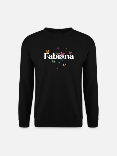 Schöner Mädchenname mit Schmetterlingen FABIANA - Unisex Pullover - Schwarz