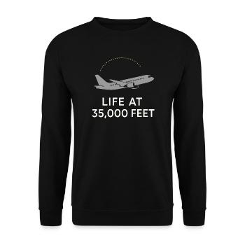 Hôtesse de l’air Personnel navigant commercial Life Aviation - Sweat-shirt Unisexe - noir - Devant - Alina (178cm) & Michal (187cm)