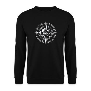 Abenteuer Kompass Design - Unisex Pullover - Schwarz - Vorne - Alina (178cm) & Michal (187cm)