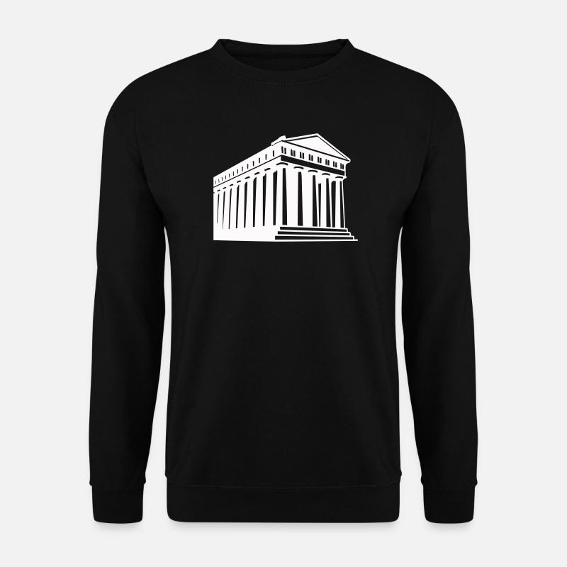 Ancient Greek temple illustration - Unisex Sweatshirt - black