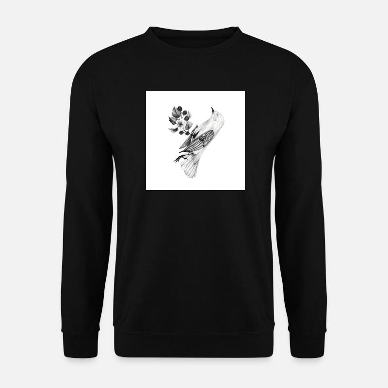 Bird with plants - Unisex Sweatshirt - black