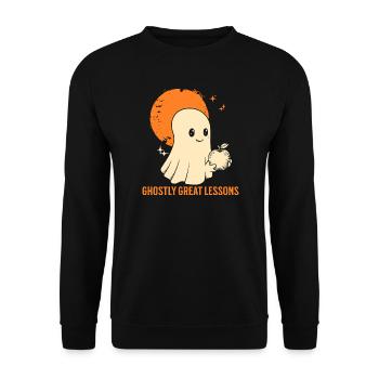 Funny Teacher Skeleton Halloween Classroom - Unisex Sweatshirt - black - Front - Alina (178cm) & Michal (187cm)