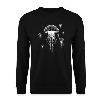 Cloud jellyfish - Unisex Sweatshirt - black - Front - Alina (178cm) & Michal (187cm)
