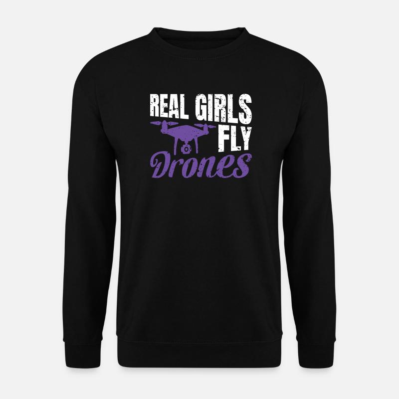 Les vraies filles pilotent des drones - Sweat-shirt Unisexe - noir