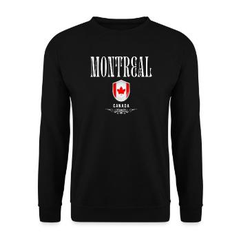 Montreal Canada, elegant and minimalist design - Unisex Sweatshirt - black - Front - Alina (178cm) & Michal (187cm)