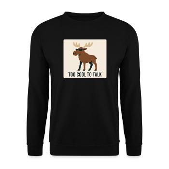 Cooler Elch mit Sonnenbrille und Text - Unisex Pullover - Schwarz - Vorne - Alina (178cm) & Michal (187cm)