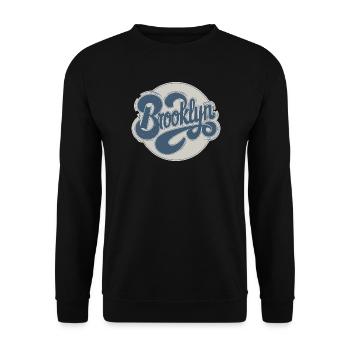 Vintage Brooklyn Typography - Unisex Sweatshirt - black - Front - Alina (178cm) & Michal (187cm)