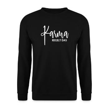 Karma Governs Yoga - Unisex Sweatshirt - black - Front - Alina (178cm) & Michal (187cm)
