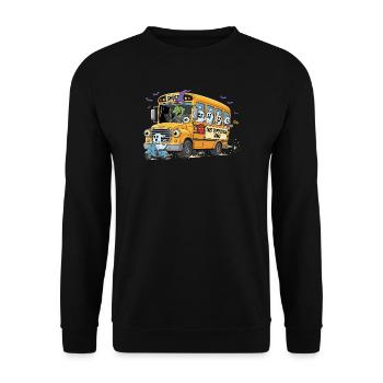Spooky Bus Haunted Crew - Unisex Sweatshirt - black - Front - Alina (178cm) & Michal (187cm)
