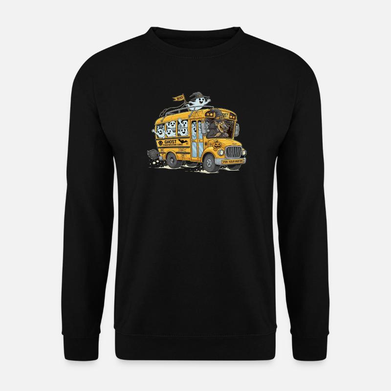 Haunted Ghost Bus Halloween Design - Unisex Sweatshirt - black