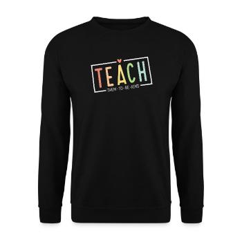 Les femmes enseignantes leur apprennent à être gentilles Enseignez la gentillesse - Sweat-shirt Unisexe - noir - Devant - Alina (178cm) & Michal (187cm)