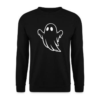 Whimsical Ghost Illustration for Halloween - Unisex Sweatshirt - black - Front - Alina (178cm) & Michal (187cm)