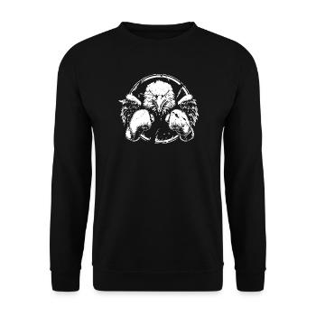 Adler Boxer Boxen MMA - Unisex Pullover - Schwarz - Vorne - Alina (178cm) & Michal (187cm)