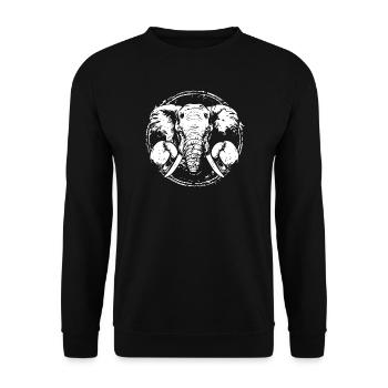 Elefant Boxer Boxen MMA - Unisex Pullover - Schwarz - Vorne - Alina (178cm) & Michal (187cm)