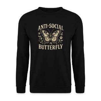 Illustration fidèle d'un papillon antisocial - Sweat-shirt Unisexe - noir - Devant - Alina (178cm) & Michal (187cm)