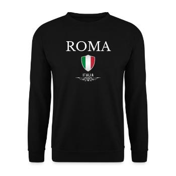 Rome Italy, elegant minimalist design - Unisex Sweatshirt - black - Front - Alina (178cm) & Michal (187cm)