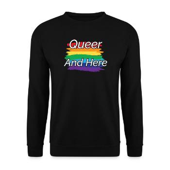 Queer Pride Rainbow Design - Unisex Sweatshirt - black - Front - Alina (178cm) & Michal (187cm)