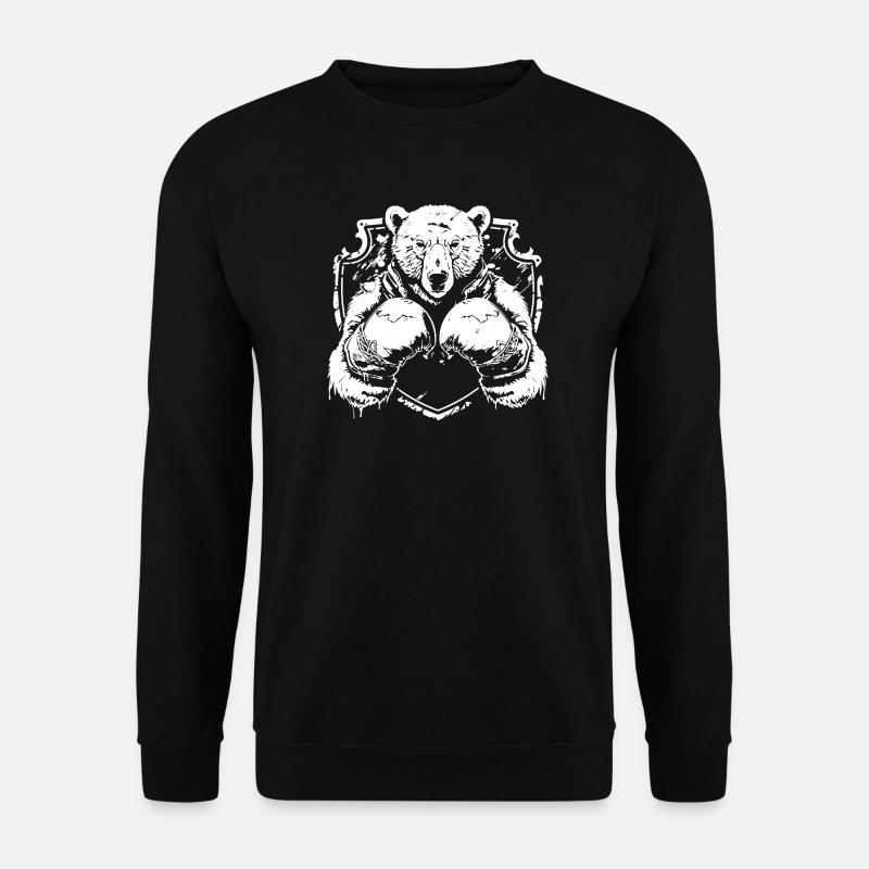 Starkes Bärenlogo mit Kampfpose Boxer - Unisex Pullover - Schwarz