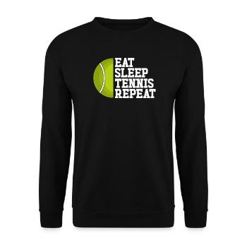 Eat Sleep Tennis Repeat Tennis - Unisex Sweatshirt - black - Front - Alina (178cm) & Michal (187cm)