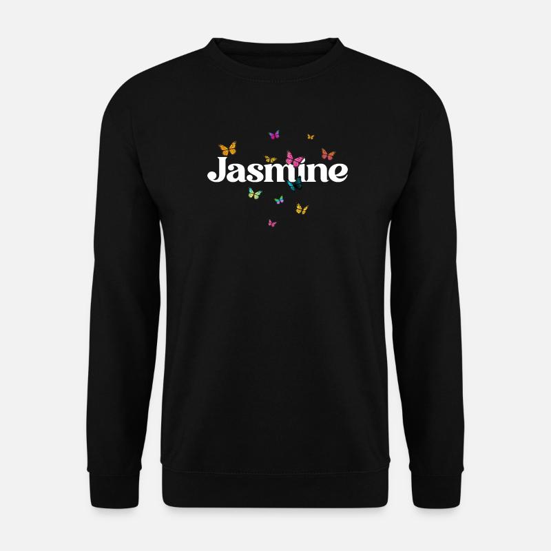 Schöner Mädchenname mit Schmetterlingen JASMINE - Unisex Pullover - Schwarz